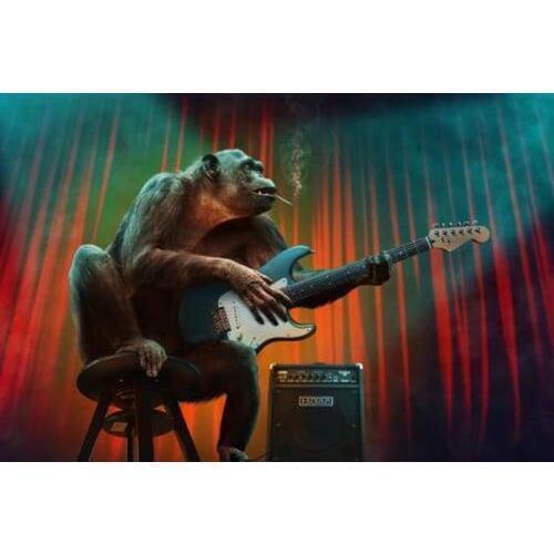 GLymg Diy Diamond Embroidery Rock Monkey 5D Diamond Painting Craft Bright Rhinestones Embroidery Wall Arts Decor