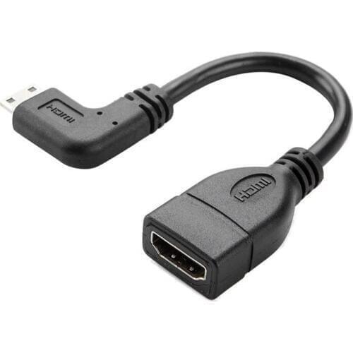 Mini Hdmi To Hdmi Cable Cablecreation 0 5Ft 90 Degree Right Angle Mini Hdmi