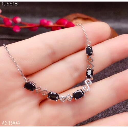 KJJEAXCMY boutique jewelry 925 sterling silver inlaid natural sapphire female luxury bracelet support detection