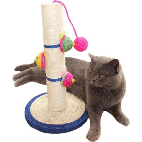 Cat Tree Cat Scratcher Cute Sisal Rat Teasing Cat Toy Cat Grinding Claw Toy Teasing Cat Ball Bite Resistant Pet Supplies