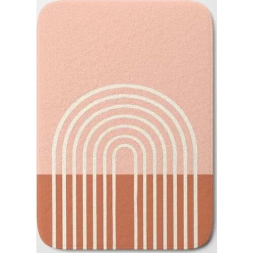 HOT Bathroom Rugs Terracota Pastel Bath Mat Flannel Absorbent Non Slip Doormat Entrance Door Bath Room Mats