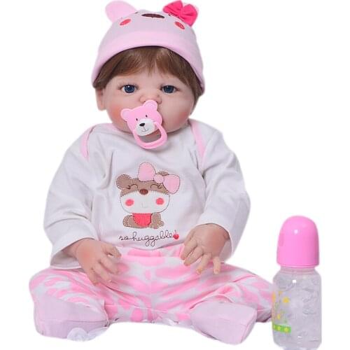 Hot 23'' Full Vinyl Body Reborn Baby Dolls Wholesale Truly Realistic Lifelike 57 cm Babies Girl Doll With Magnetic Pacifier Toy
