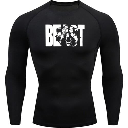 Mens Running Tights T-Shirt Compressed shirt Long sleeve t-shirt Top for fitness MMA rashguard Men Outdoor Sports track suit