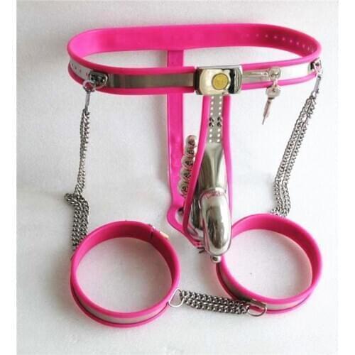 Male Chastity Belt leg Ring Anal Plug Stainless Steel Male Chastity Device Penis Ring Sex Slave Fetish Sex Toys for Men G4-11