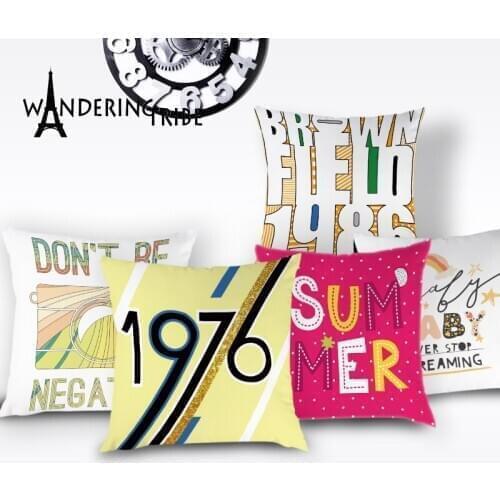 Nordic Letter Cushion Cover Colorful Simple Pillowcases Sofa Decorative Fundas Para Cojines Decorativos Para Sofa Fundas Cojin