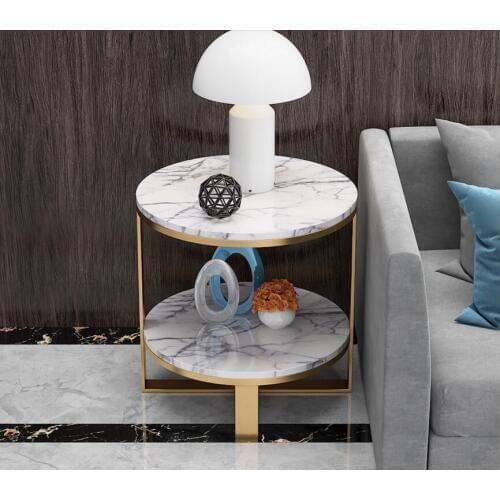 Nordic light luxury marble side living room small coffee table simple modern sofa side table corner several creative round table
