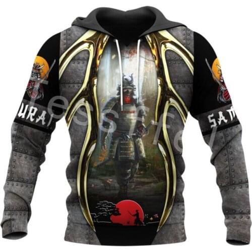 Tessffel Japan Samurai Tattoo 3D Printed New Mens Sweatshirt Harajuku Zipper Hoodie Casual Unisex Jacket Pullover Style-C19