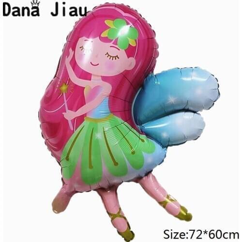 Danajiau NEW cartoon Forest fairy with wing helium balloon Baby shower girls 100 days happy birthday party decoration ball toy