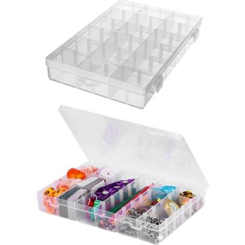 Practical 18 Grids Compartment Plastic Storage Box Jewelry Earring Bead Screw Holder Case Display Organizer Container