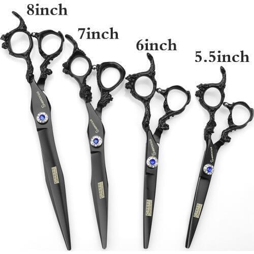 Professional hair scissors Japan 440c scissors hairdressing tools 8 inch cutting hair scissors for hairdressers barber hair