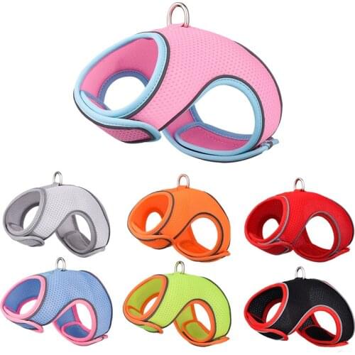 S/M/L Nylon Mesh Pet Vest Harness Leash Adjustable Dog Harness Collar Chest Strap for Small Midum Puppy Bulldog Cat Collars
