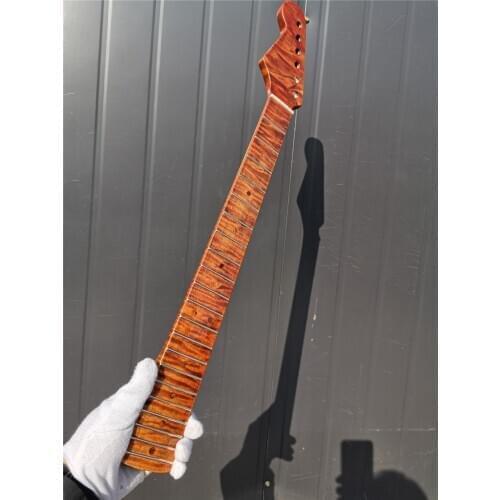 21Fret Guitar Neck 25.5in 648mm Electric FLAM Maple Fingerboard Hand-made Unfinished
