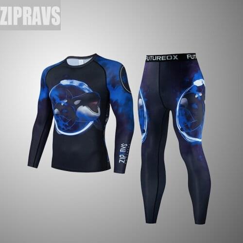 New Lan Qiong Sportswear Compression Suits Breathable Gym Clothes Man Sports Joggers Training Gym Fitness Tracksuit Running Sets