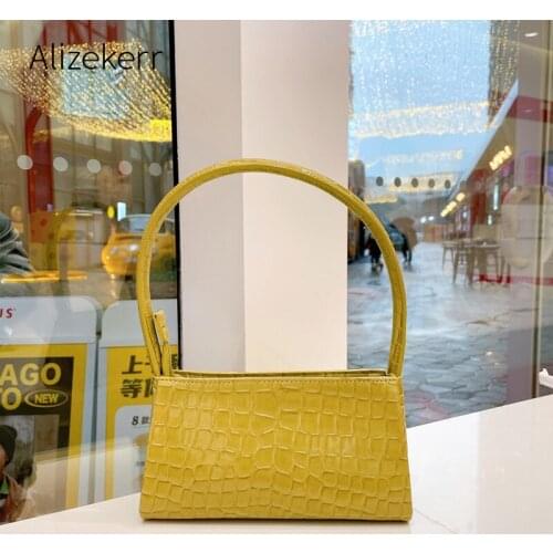 Retro Crocodile Pattern Shoulder Bag 2021 New Elegant Korean Fashion Brand Purse And Handbag Ladies Underarm Bags High Quality