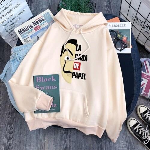 Female HoodieTv Series La Casa De Papel Graphics Printing Hoodies Funny Women Fashion Casual Top Women Street Style Slim Hoodies