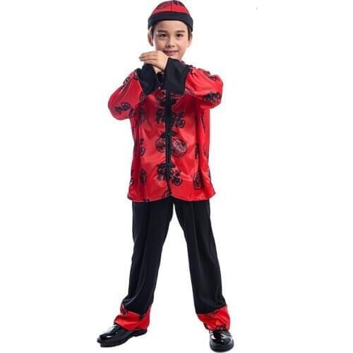 Traditional Chinese dress children kung fu wushu tai chi uniform shaolin martial arts stage performance performance kung fu