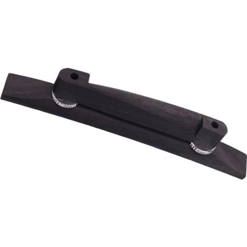 High Quality Electric Bass Roller Saddle Bridge Tailpiece For Archtop Jazz Guitar Parts Accessories - Black