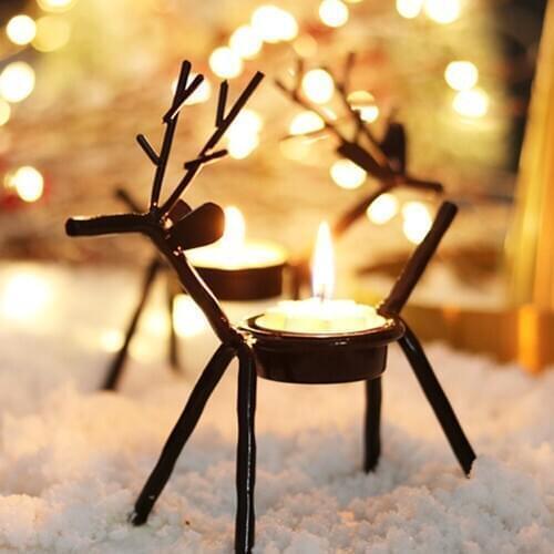 Iron Metal Tealight Candle Holders Christmas Decoration Gifts Home Desktop Candle Holders Xmas New Year Ornament