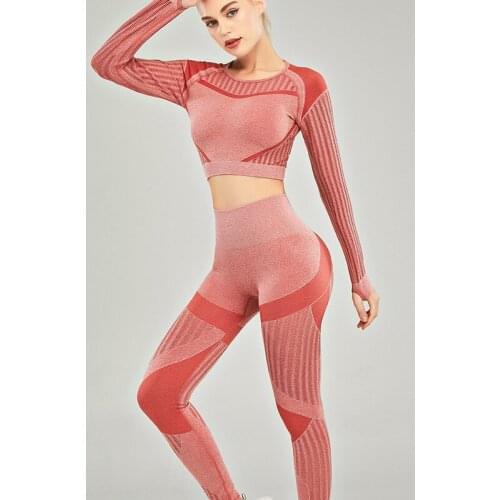 Women Fitness Suit Mesh Tight-fitting Breathable Sport Leggings Long-sleeved Running Yoga Gym Sportswear Workout Tracksuit