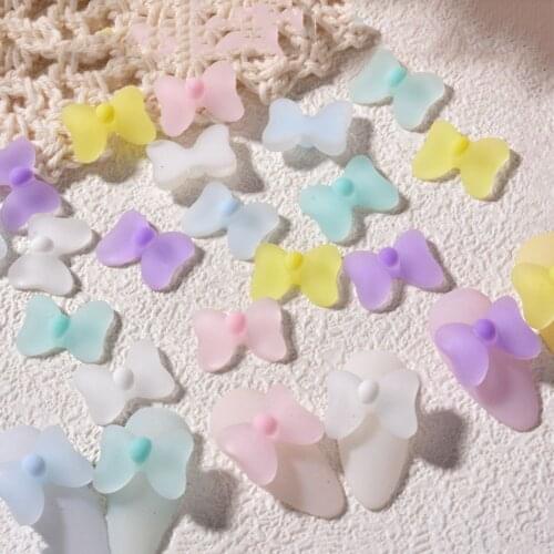 10pc Frosted Jelly Bowknot Nail Art Ornament Popular Exquisite Cute Three-dimensional DIY Nail Art Decoration
