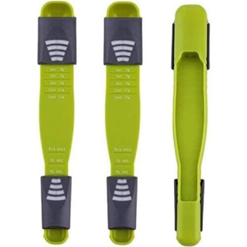 2Pcs Food Grade Measuring Spoons Scale Spoon Adjustable Quantitative Measuring Spoon Baking Seasoning 8 Scales Metering