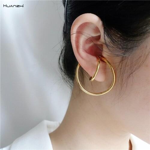 2021 New Design Trend Simple Geometric Distortion Irregular Curve Clip Earrings for Women Girl No Pierced EarringsCool style
