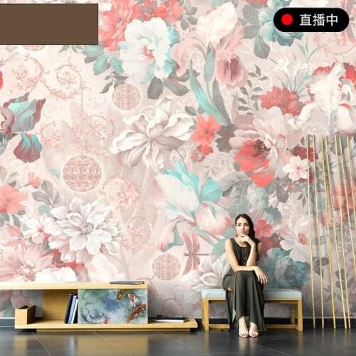 3D American hand painted warm rose flower wallpaper TV background wall bedroom living room private cinema decorative murals