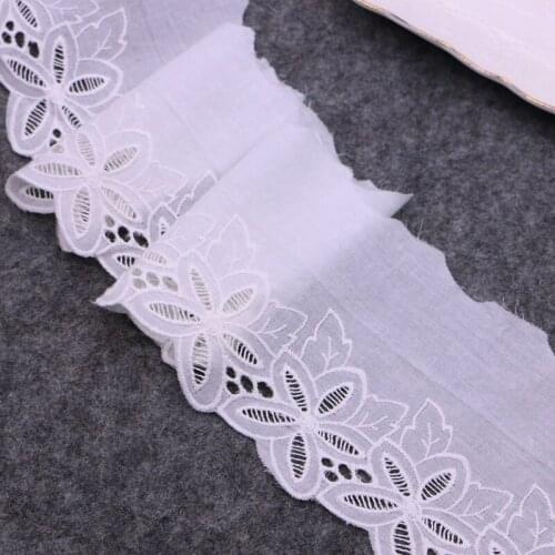 4 yard Cotton embroid lace sewing ribbon french lace diy guipure trim fabric warp knitting DIY Garment Accessories