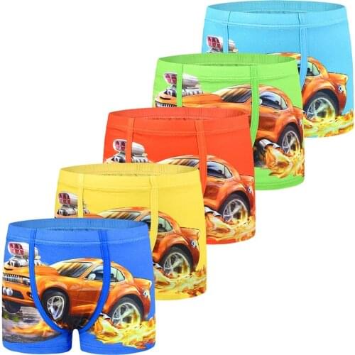 5PC/PACK Cartoon Car Kids Boy Underwear For Baby Childrens Boxer Underpants Briefs Boys Underware Pants For 3-11 Years