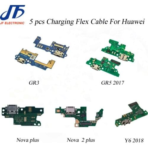 5 pcs for Huawei GR3 GR5 2017 Nova plus nova 2 plus Y6 2018 USB Charging Charger Port Dock Connector Flex Cable Repair Part