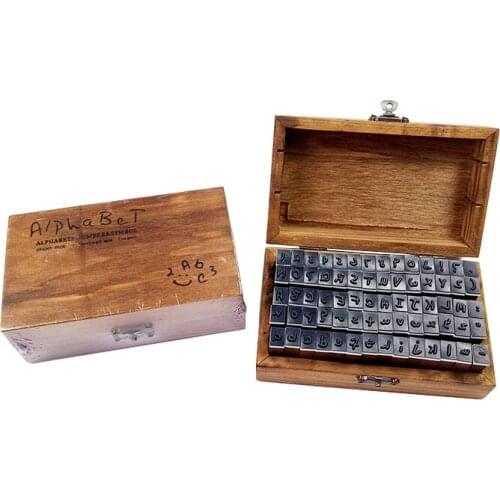 70 Pcs/set Vintage DIY Number&Letter Wooden Rubber Stamps Box Multi-purpose Handwork Stamp
