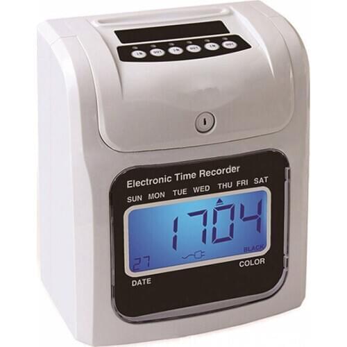 Electronic Attendance Machine Digital Time Recorder Office Staffs Check In Punch Card Clock ID Card Punching Machine 100V-240V
