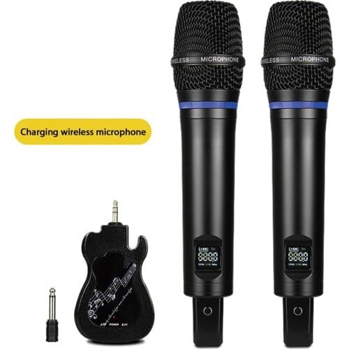 Wireless Microphone Universal Bluetooth-Compatible 4.2 Mic Plug and Play U-segment Adjustable for Karaoke Meeting Show Studio