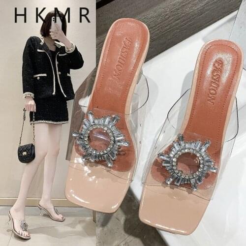 2021 Summer PVC Transparent High Heels Sandals Women Sexy Slip-on Pointed Toe Pumps Shoes Fashion Comfort Lady Sandals shoes