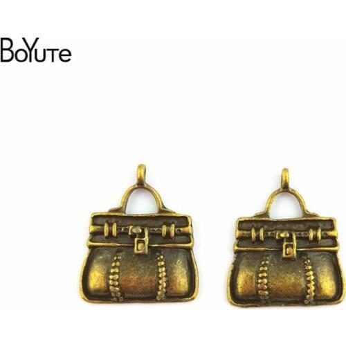 BoYuTe (50 Pieces/Lot) 17*16MM Antique Bronze Plated Zinc Alloy Metal Handbag Charms Diy for Jewelry Findings Accessores