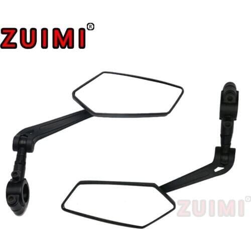 Black Electric Motorcycle Handlebar Rear View Mirror Bicycle Wide-angle Side Mirror Convex Adjustable Flexible Square Mirror