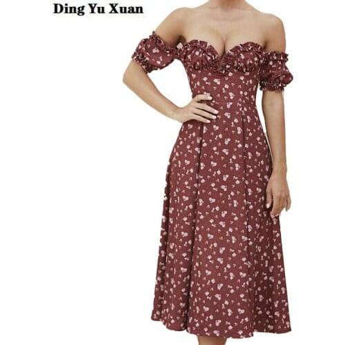 Ding Yu Xuan Off-the-shoulder Summer Dresses
