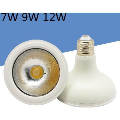E27 7W 9W 12W COB LED PAR30 full white AC85-265V dimmable PAR30 led spotlight led lamp Plastic aluminum