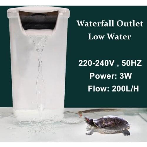3w 200l/h Aquarium Low Water Filter Silent Waterfall Aquarium Hang on Filter Water Circulation for Turtle Fish Tank