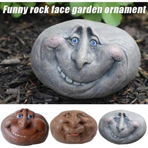 Stone Sculpture Creative Exquisite Resin Funny Garden Yard Rock Statue for Outdoor Resin Stone Sculpture quality resin material