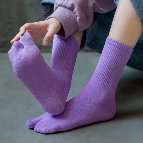 1Pairs Japanese Style Tabi Toe Socks Cotton Men Women Bamboo Fiber Deodorant Breathable Separate Kimono Flip FlopTwo Fingers