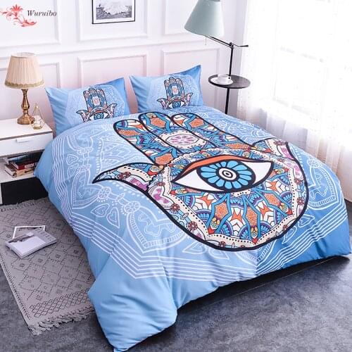 Homesky Mandala Devils Eye Bedding Set Bohemia Comforter Quilt Cover Floral Paisley Pattern Duvet Cover Set King Queen size