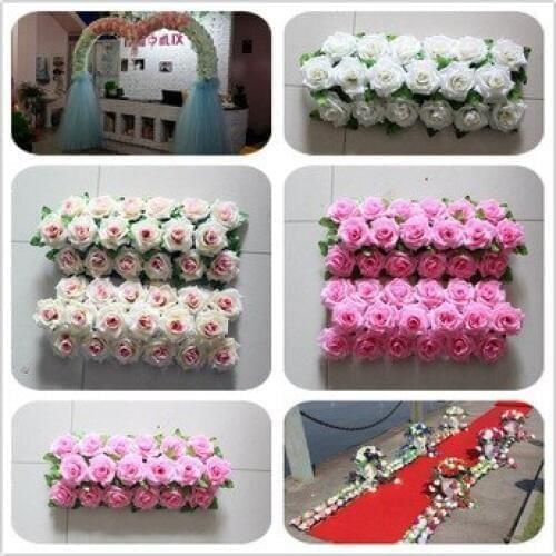 Hotsale high density wedding decorative flower arch artificial rose road lead flowers wedding flower decoration 10pcs/lot