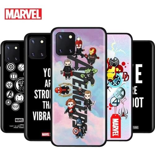 Marvel Avengers cute text logo For Samsung Note 20 10 9 8 Ultra lite Plus Pro F62 M62 M60 M40 M31S M21 M20 M10S Soft Phone Case