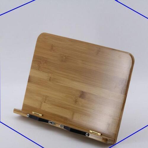 Multifunctional Glossy Bamboo Adjustable Portable Tablet Tablature Bookend Book Stand Reading Holder Book Holder 3 sizes