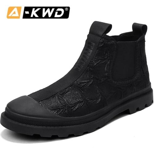 Fashion Canvas Chelsea Boots Winter Shoes Men Warm High Tops Work Shoes Slip-on Men Boots Chaussure Homme Hiver Single Sneakers
