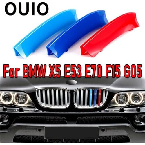 3pcs ABS Car Grille Sticker Strip Cover Trim Clip For BMW E53 E70 F15 G05 X5 2020 2019 2018 2017 2016 2015 2014 2013 2012 99-11