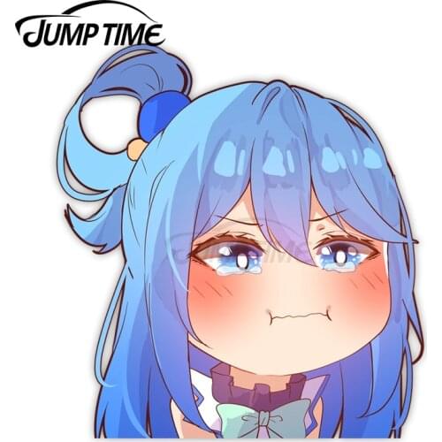 Jump Time 13 x 8.8cm Cute Girl Car Decor Anime Avatar Car Accessories Funny Computer Trunk Waterproof Vinyl Car Stickers