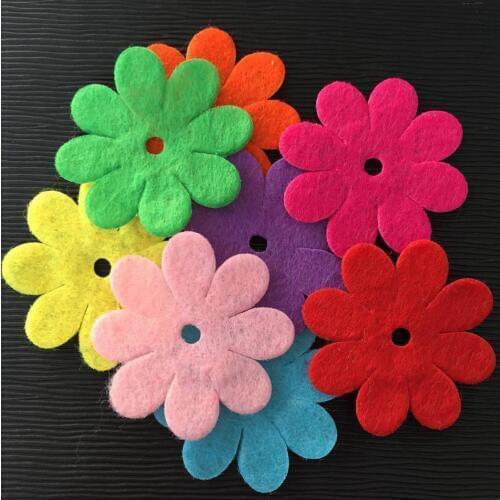 NEW 150PCS Mix 35mm Padded Felt Spring Flower Appliques Crafts Wedding Making DIY A66A*3
