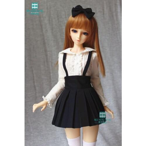 BJD doll clothes for 1/3 BJD doll fashion elegant black sling pleated skirt
